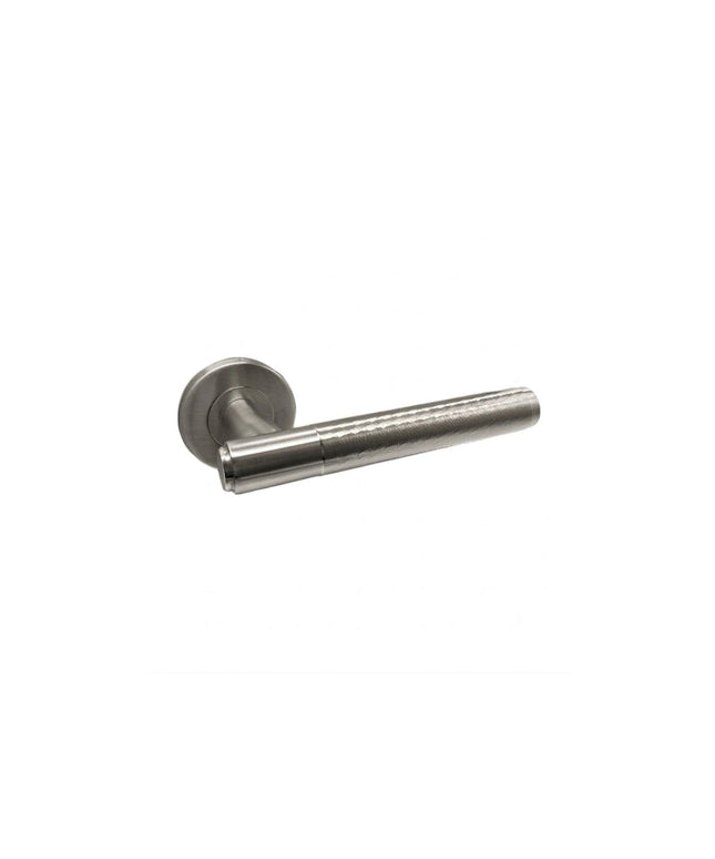 DutchLine Hammer deurkruk PC55 geborsteld staal handgehamerd RVS
