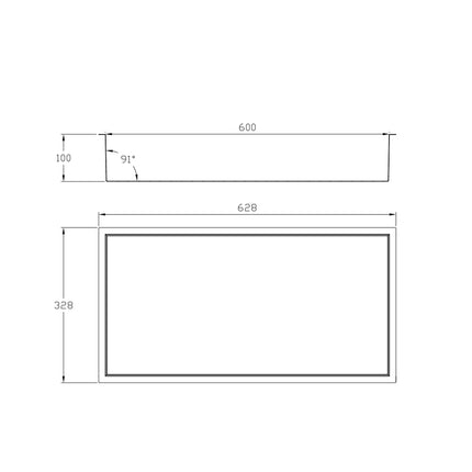 DutchLine - Inbouw Nis - Niet betegelbaar - 300x600x100 – Geborsteld messing Goud