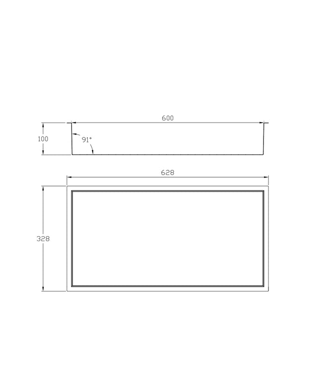 DutchLine - Inbouw Nis - Niet betegelbaar - 300x600x100 – Gunmetal