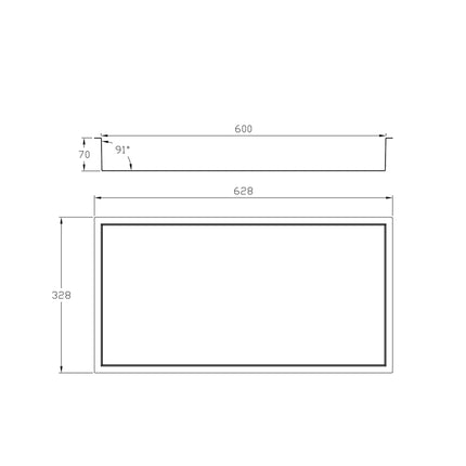 DutchLine - Inbouw Nis - Niet betegelbaar - 300x600x70 – Geborsteld koper