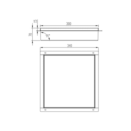 DutchLine - Inbouw Nis - Betegelbaar - 300x300x70 – Gunmetal