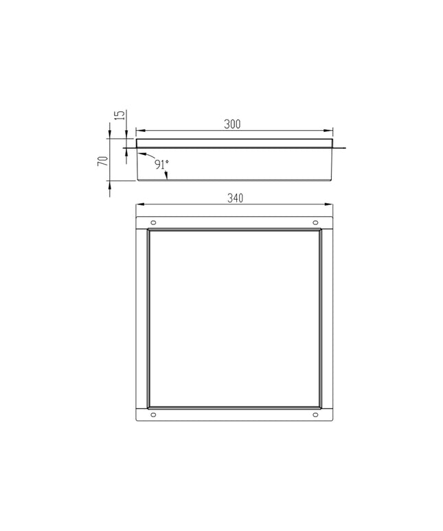DutchLine - Inbouw Nis - Betegelbaar - 300x300x70 – Mat zwart