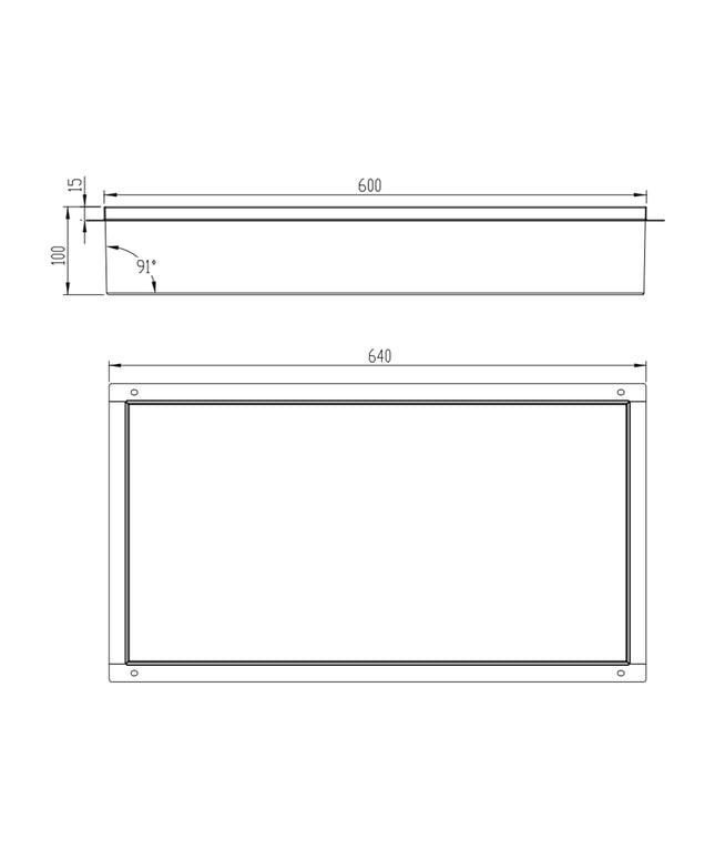 DutchLine - Inbouw Nis - Betegelbaar - 300x600x100 – Mat zwart