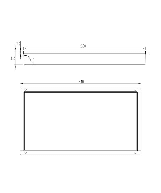 DutchLine - Inbouw Nis - Betegelbaar - 300x600x70 – Geborsteld koper