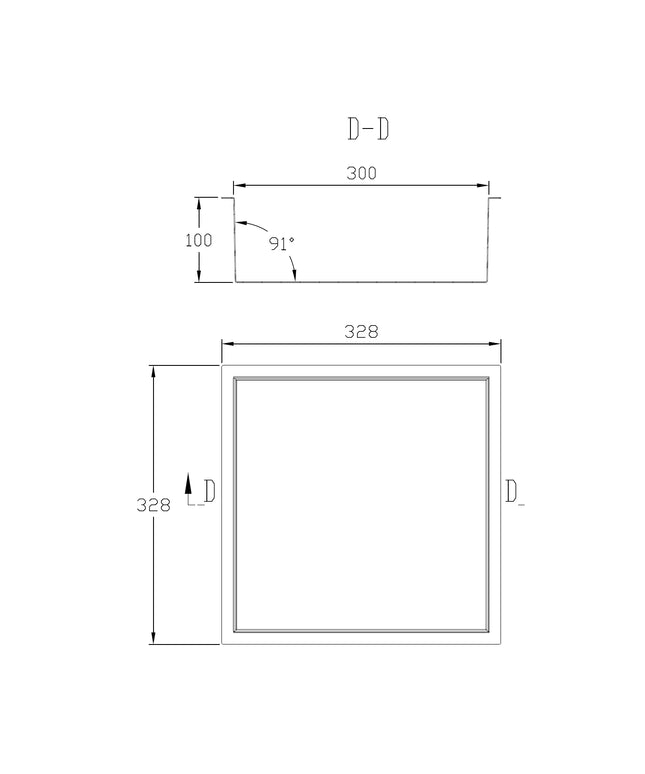 DutchLine - Inbouw Nis - Betegelbaar - 300x300x100 – Gunmetal