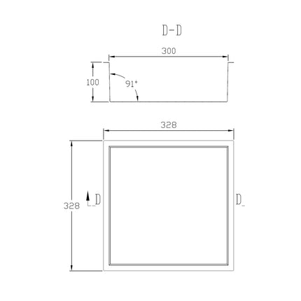 DutchLine - Inbouw Nis - Betegelbaar - 300x300x100 – RVS