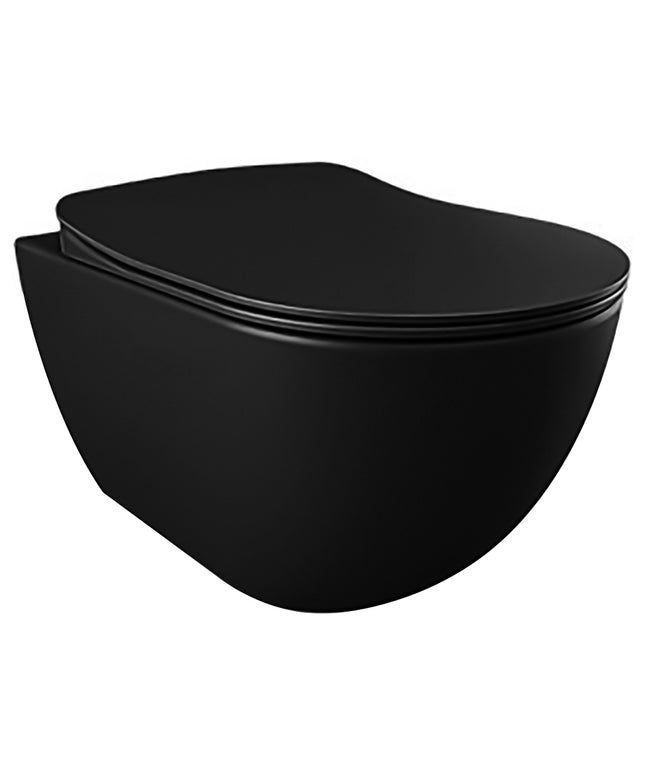 CREAVIT Free Hangtoilet met Bidet - Randloos - 510x355mm - Houtskool zwart