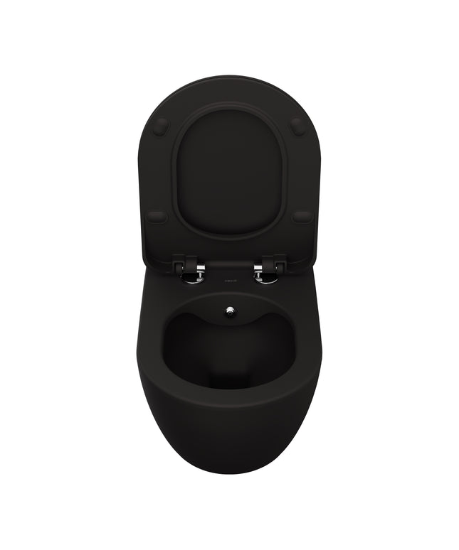 CREAVIT Free Hangtoilet met Bidet - Randloos - 510x355mm - Houtskool zwart - afbeelding 2
