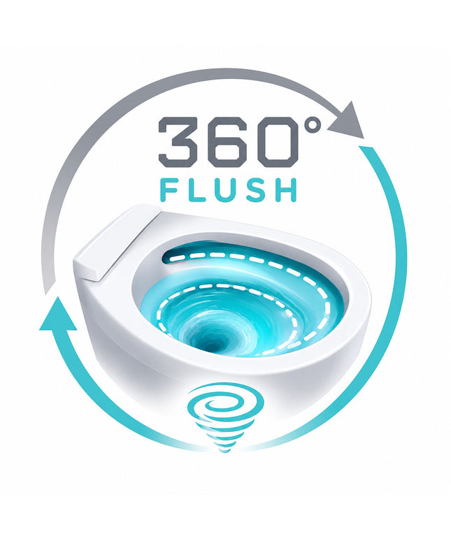CREAVIT Nora Hangtoilet - 360° Flush Randloos - Glanzend Wit - afbeelding 2