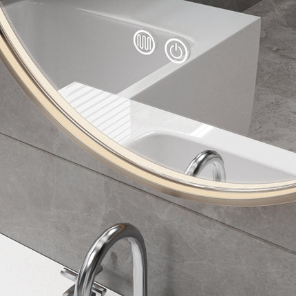 ALONI Avalo Badkamerspiegel - Ovaal met LED - 50x100cm - Geborsteld bruin brons - afbeelding 3
