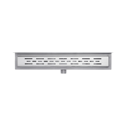 Ralo de chuveiro ALONI com flange de parede – 70 cm – aço inoxidável escovado – incluindo grelha e sifão