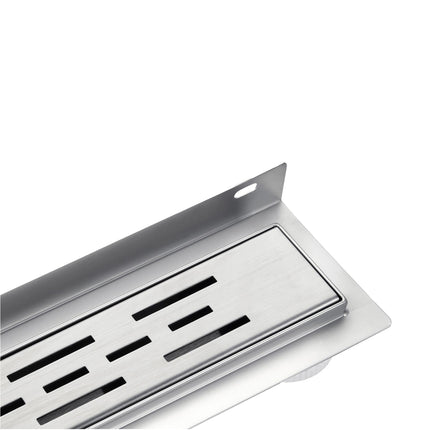 Ralo de chuveiro ALONI com flange de parede – 70 cm – aço inoxidável escovado – incluindo grelha e sifão