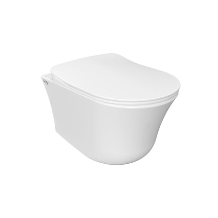 CREAVIT Hangtoilet met bidet - 360° Flush Randloos - Glanzend wit