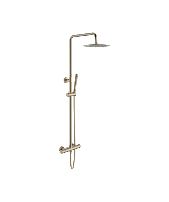 ALONI Optima Rondo Regendoucheset - Thermostatisch Opbouw - Geborsteld goud