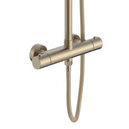 ALONI Optima Rondo Regendoucheset - Thermostatisch Opbouw - Geborsteld goud - afbeelding 2