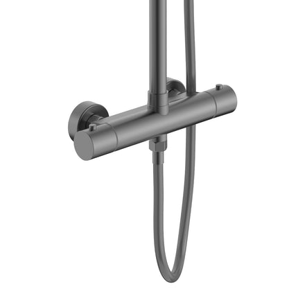 ALONI Optima Rondo Regendoucheset - Thermostatisch Opbouw - Gunmetal - afbeelding 2