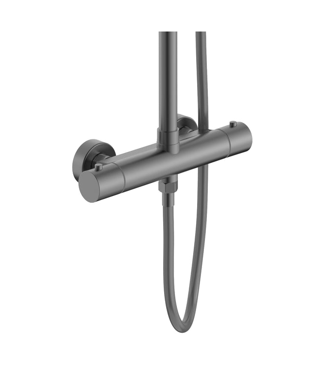ALONI Optima Rondo Regendoucheset - Thermostatisch Opbouw - Gunmetal - afbeelding 2