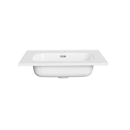 ALONI Liva wastafel - 60x46 cm - 1 kraangat - met overloop - Glanzend wit - afbeelding 2
