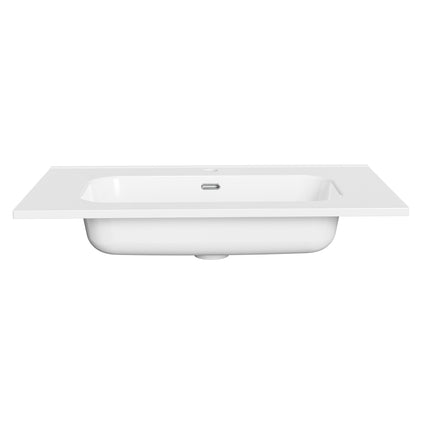 ALONI Liva wastafel - 80x46 cm - 1 kraangat - met overloop - Glanzend wit - afbeelding 2
