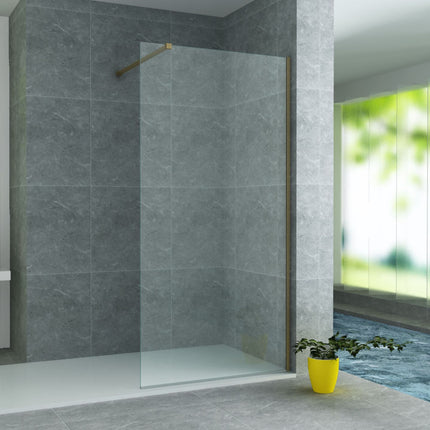 Barra estabilizadora ALONI – 120 cm – acortable – oro cepillado – para vidrio de 8-10 mm