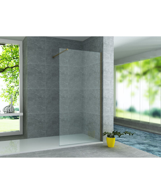Barra estabilizadora ALONI – 120 cm – acortable – oro cepillado – para vidrio de 8-10 mm