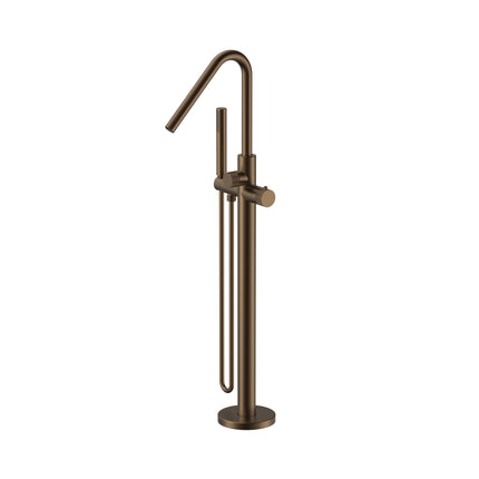 STRIA Mitigeur bain-douche sur pied - Thermostatique avec douchette - Brun bronze brossé