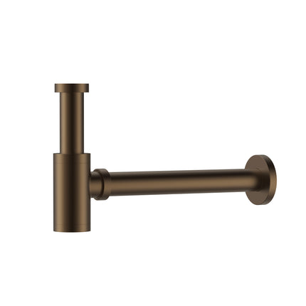 UNIFORMA Sifon voor wastafel en fontein - 32mm muurbuis - Geborsteld bruin brons