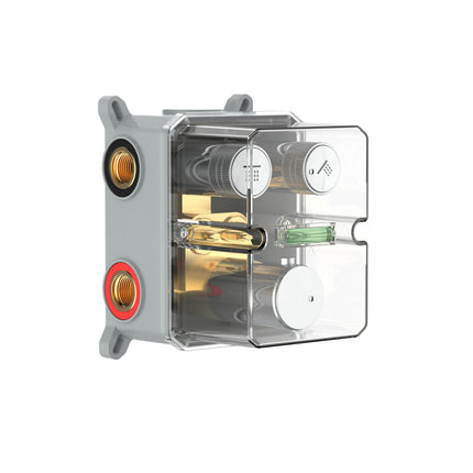 STRIA Inbouw Thermostatische Douchemengkraan 2-weg - 170x140mm - Geborsteld bruin brons - afbeelding 2