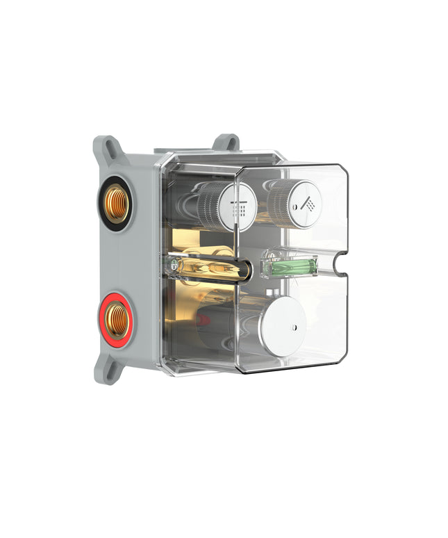 STRIA Inbouw Thermostatische Douchemengkraan 2-weg - 170x140mm - Geborsteld bruin brons - afbeelding 2