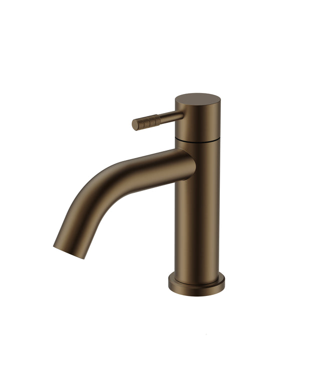 STRIA Koudwaterkraan - Hendel met ribbelstructuur - Geborsteld bruin brons