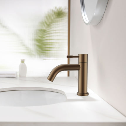 STRIA Koudwaterkraan - Hendel met ribbelstructuur - Geborsteld bruin brons - afbeelding 2