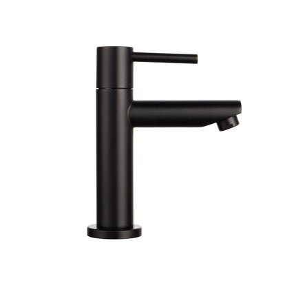 Juego completo de fuente ALONI Essi - fuente derecha - grifo, sifón y tapón de desagüe - negro mate - 38x22 cm