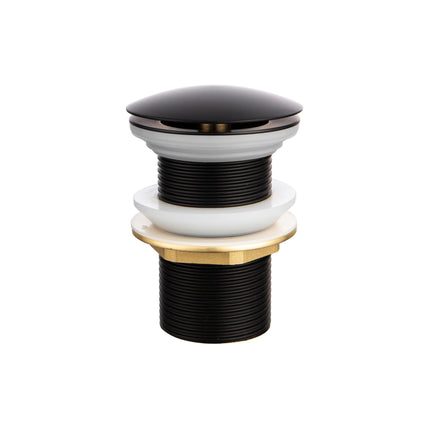 Juego completo de fuente ALONI Essi - fuente derecha - grifo, sifón y tapón de desagüe - negro mate - 38x22 cm