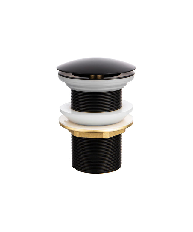 Juego completo de fuente ALONI Essi - fuente derecha - grifo, sifón y tapón de desagüe - negro mate - 38x22 cm