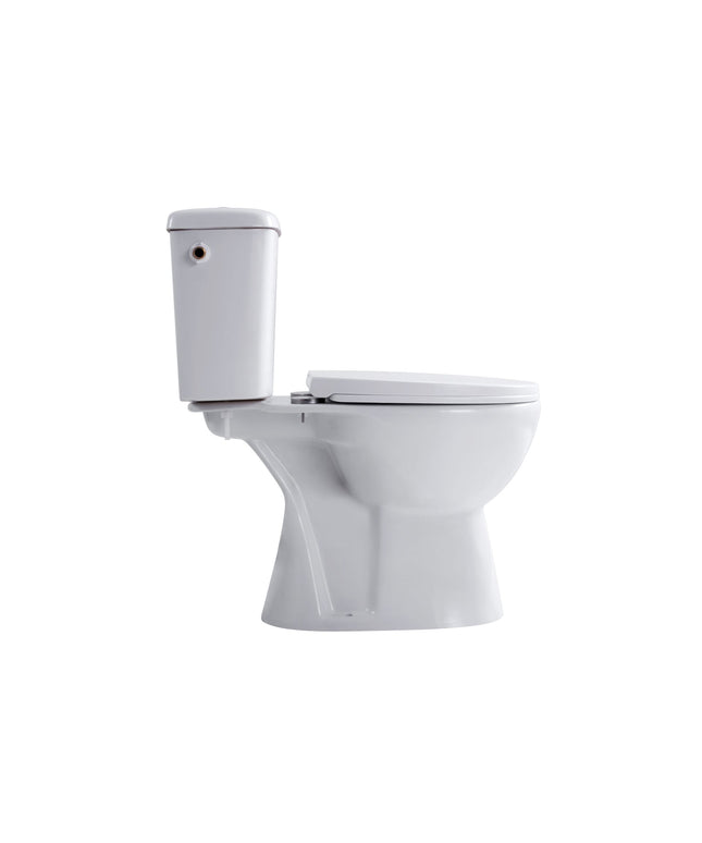 ALONI PRO duoblock floor-standing toilet – rimless – S-trap – floor outlet – reservoir – soft close seat – 4/6L – 39x73x67 cm – white