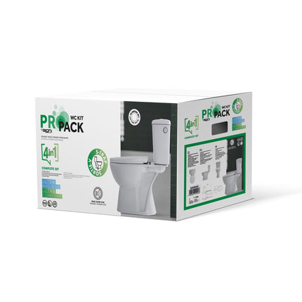 ALONI PRO duoblock floor-standing toilet – rimless – S-trap – floor outlet – reservoir – soft close seat – 4/6L – 39x73x67 cm – white