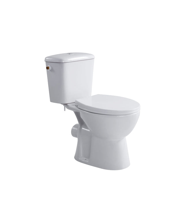 ALONI PRO duoblock floor-standing toilet - rimless - P-trap - wall outlet - reservoir - soft close seat - 4/6L - 39x73x67 cm - white