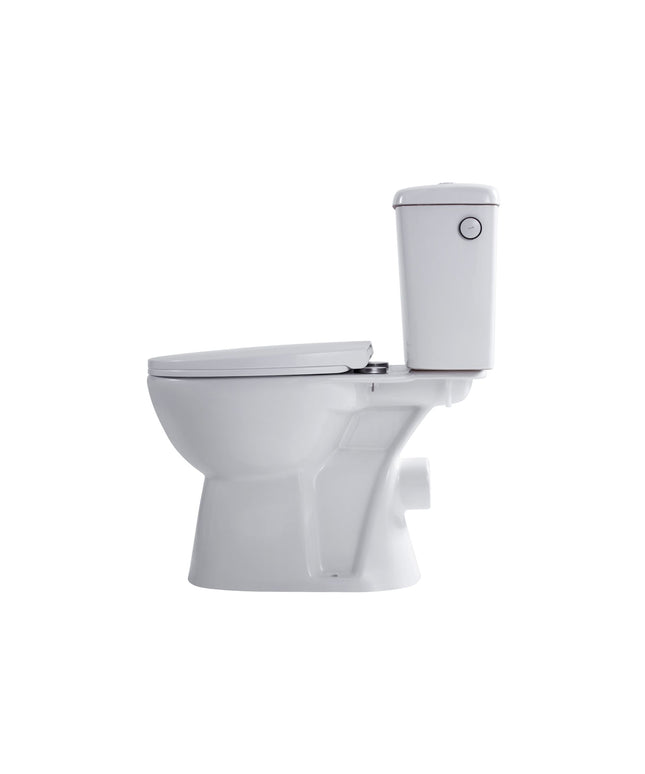 ALONI PRO duoblock floor-standing toilet - rimless - P-trap - wall outlet - reservoir - soft close seat - 4/6L - 39x73x67 cm - white