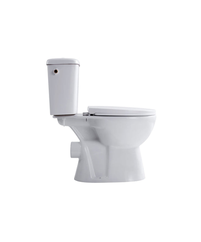 ALONI PRO duoblock floor-standing toilet - rimless - P-trap - wall outlet - reservoir - soft close seat - 4/6L - 39x73x67 cm - white