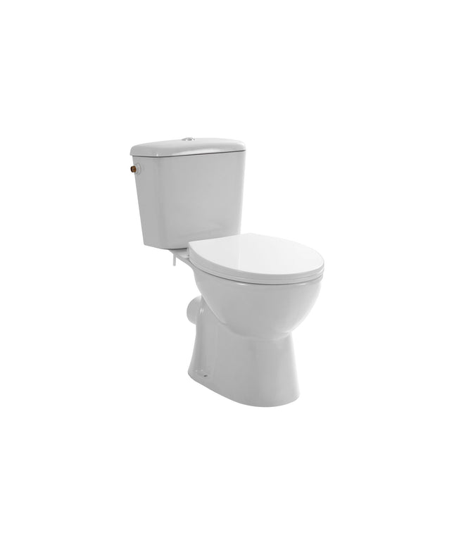 ALONI PRO duoblock floor-standing toilet - rimless - P-trap - wall outlet - reservoir - soft close seat - 4/6L - 39x73x67 cm - white