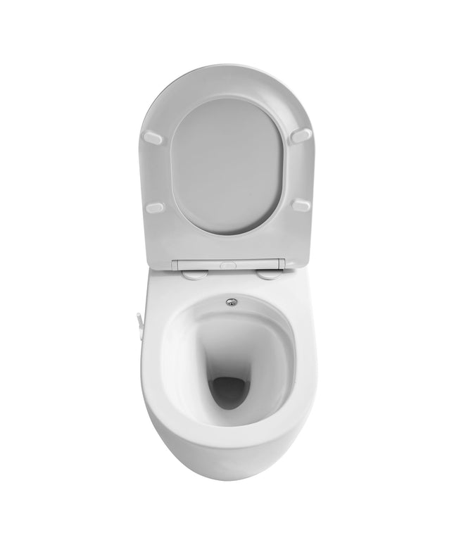 ALONI Hangtoilet met bidet - 360° Flush randloos - Mat wit - 52,5cm - afbeelding 8