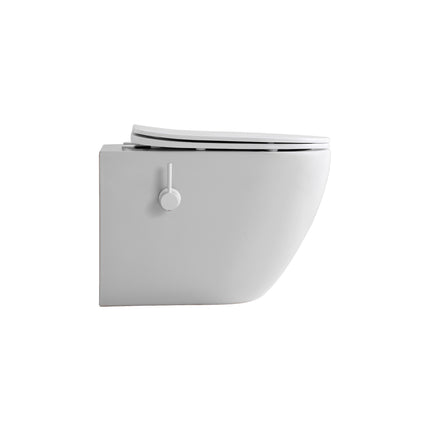 ALONI Hangtoilet met bidet - 360° Flush randloos - Mat wit - 52,5cm - afbeelding 2