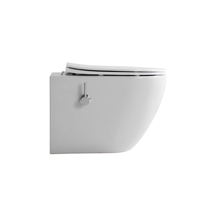 ALONI Hangtoilet met bidet Pro - 360° Flush randloos - Glanzend wit - afbeelding 2