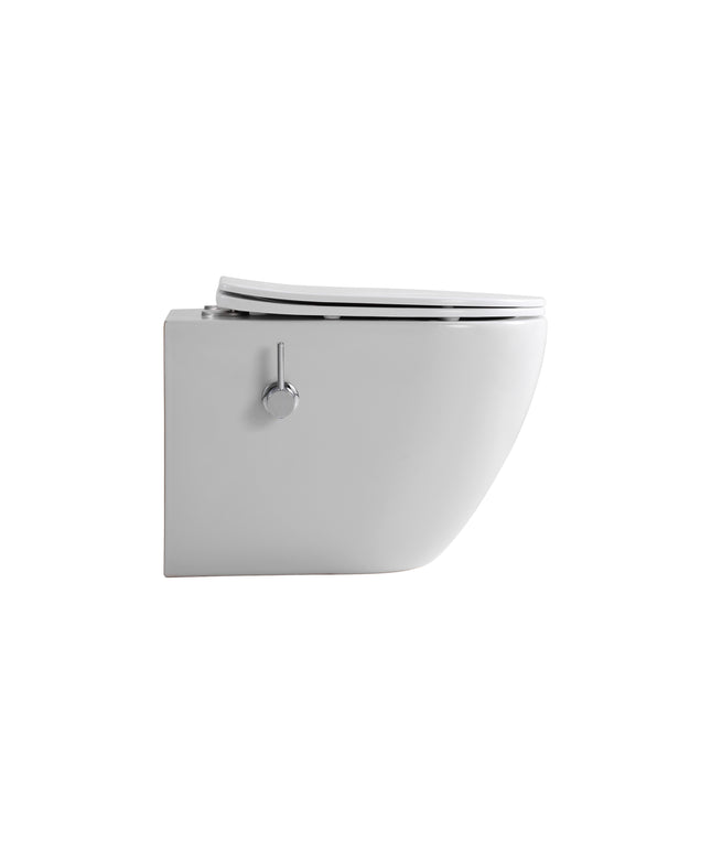 ALONI Hangtoilet met bidet Pro - 360° Flush randloos - Glanzend wit - afbeelding 2