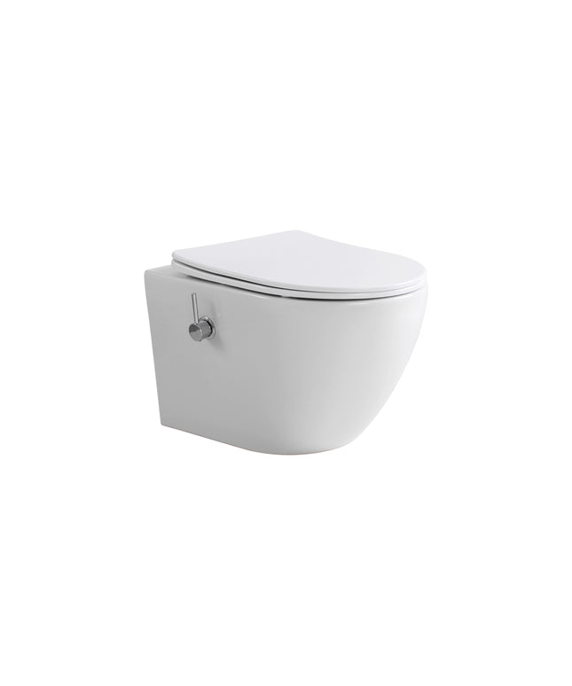 ALONI Hangtoilet met bidet Pro - 360° Flush randloos - Glanzend wit