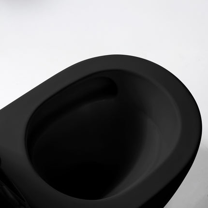ALONI Hangtoilet met bidet - 360° Flush randloos - 52,5cm - Mat zwart - afbeelding 3