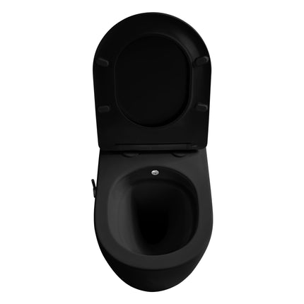 ALONI Hangtoilet met bidet - 360° Flush randloos - 52,5cm - Mat zwart - afbeelding 8