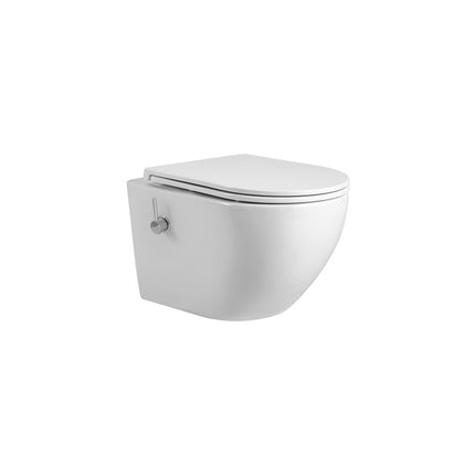 ALONI Hangtoilet met bidet Pro - Randloos met bidetkraan - Glanzend wit
