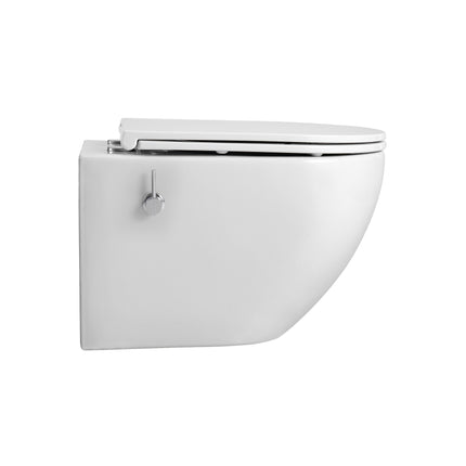 ALONI Hangtoilet met bidet Pro - Randloos met bidetkraan - Glanzend wit - afbeelding 2