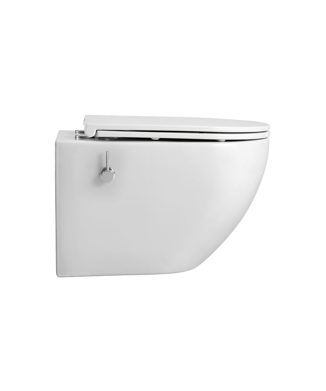 ALONI Hangtoilet met bidet Pro - Randloos met bidetkraan - Glanzend wit - afbeelding 2